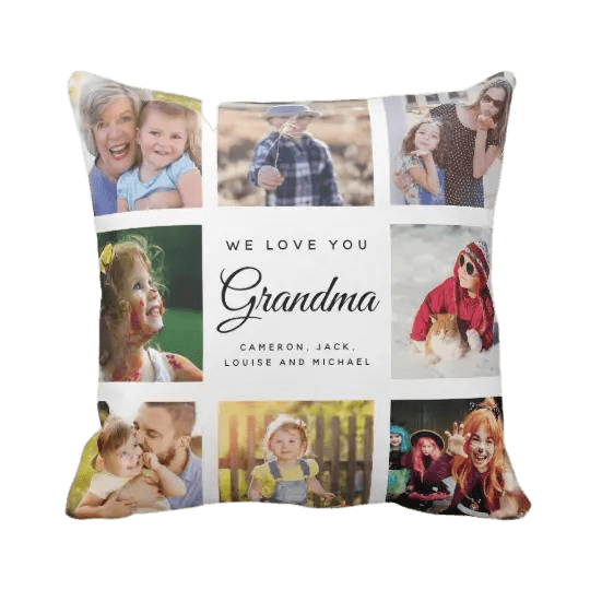 Personalizowana Poduszka We Love You Grandma dla Babci na Prezent - Mejkmi - Personalizowane Prezenty Dla Twoich Bliskich!
