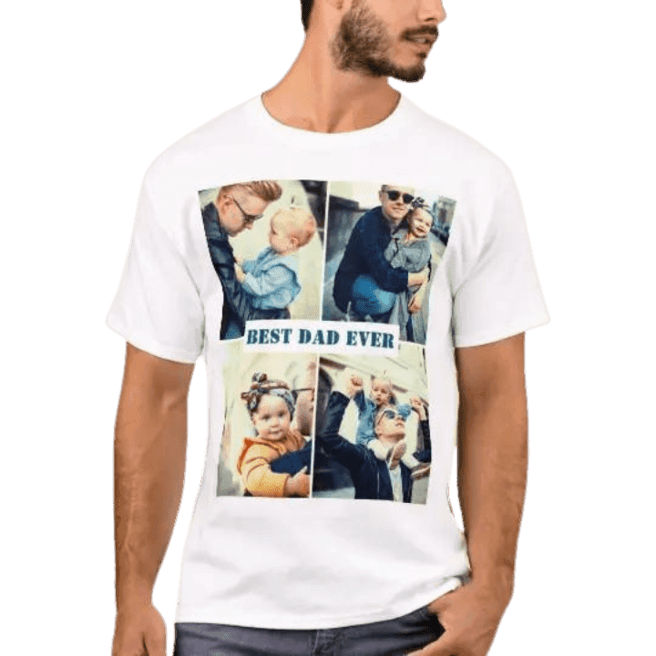 Personalizowana Koszulka BEST DAD EVER z Twoimi zdjęciami na prezent dla taty - Mejkmi - Personalizowane Prezenty Dla Twoich Bliskich!