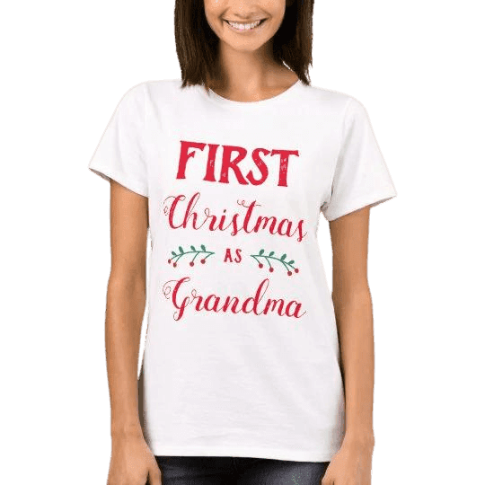 Koszulka First Christmas as Grandma - Mejkmi - Personalizowane Prezenty Dla Twoich Bliskich!