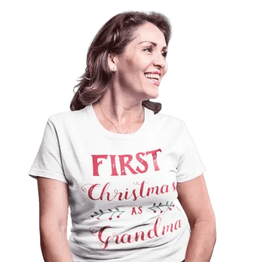 Koszulka First Christmas as Grandma - Mejkmi - Personalizowane Prezenty Dla Twoich Bliskich!