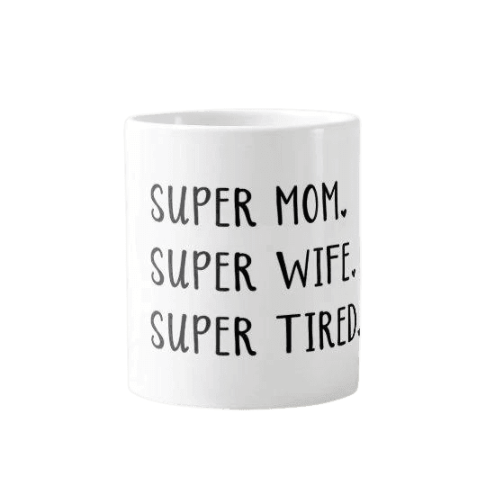 Kubek - SUPER MOM. SUPER WIFE. SUPER TIRED. na prezent dla mamy - Mejkmi - Personalizowane Prezenty Dla Twoich Bliskich!